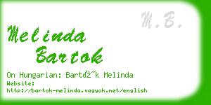 melinda bartok business card